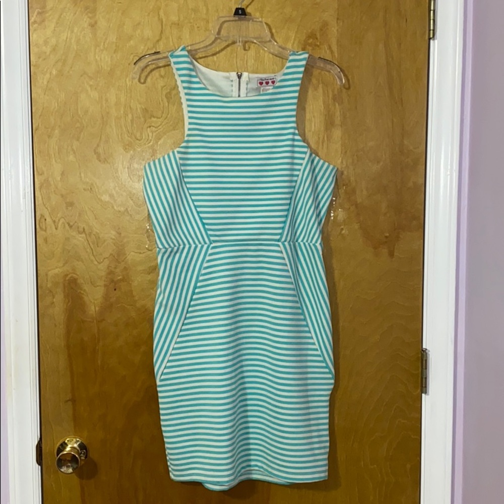 Cut out back stripe dress